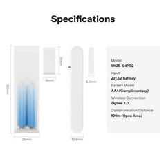 4PCS SONOFF Zigbee Door and Window Sensor, Window Door Contact Alarm App Control