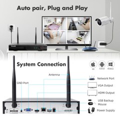 SmartSF 8CH Full HD NVR 2MP Video Audio Outdoor IR Wireless IP Security System