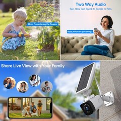 4MP Solar Battery Powered Wireless Security Camera System PIR Detect Protection