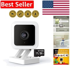 Robust Wyze Cam V3: Security Camera with Voice Control & 128GB Card