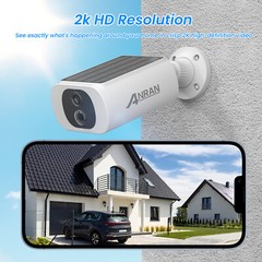 ANRAN 3MP Wireless Security Camera Outdoor Solar Battery Powered WiFi 2 Way Talk