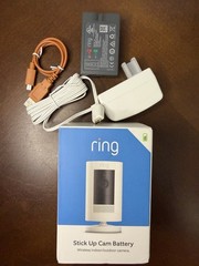 Ring Stick Up Cam Battery Wireless Wi-Fi Indoor/Outdoor 1080p Alexa + Cord/Extra