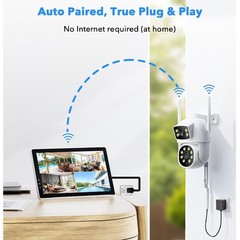 CAMCAMP 10″ LCD 10CH 2K NVR WiFi IP Outdoor Wireless Security Camera System CCTV