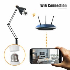 360° 1080P E27 Light Bulb Camera 2.4G WiFi IR Night Smart Home Security Wireless