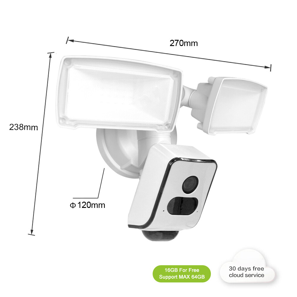 Waterproof Smart Outdoor IP Camera 1080p Security Camera Wifi Floodlight Camera