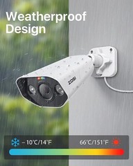 ZOSI 8MP 4K PoE IP Add-on Cameras Weatherproof Night Vision with Ethernet Cables