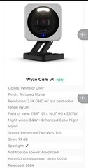 WYZE CAM V4 + WINDOW MOUNT 2K HD WIFI SECURITY PET CAMERA 2 WAY AUDIO WIF NEW