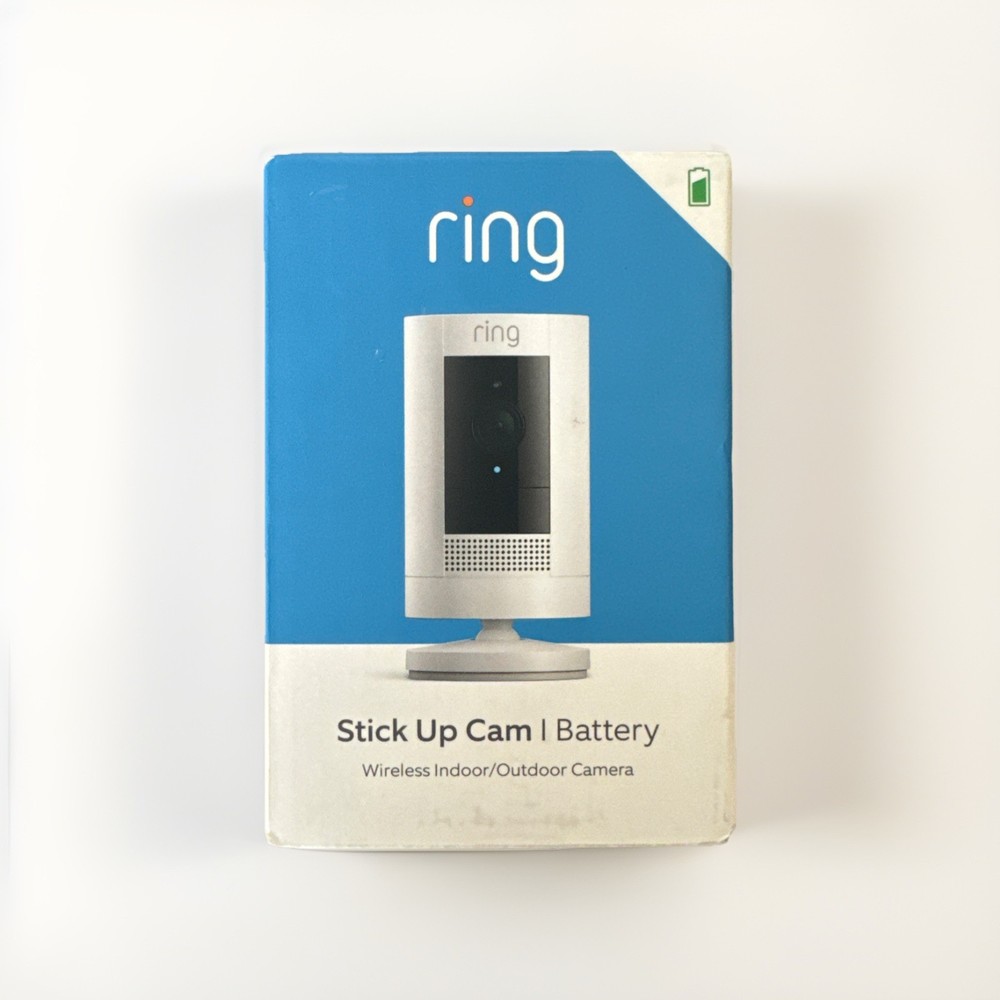 New – Ring Stick Up Security Cam (3rd Gen) Indoor/Outdoor Wireless HD | White