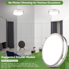 36W LED Ceiling Lights 3600lm Super Bright, 13 inch, Brushed Nickle-5CCT-2