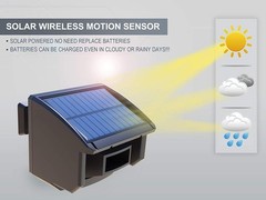 Solar Wireless Driveway Alarm System-1/4 Mile Long Transmission Range-Solar P…