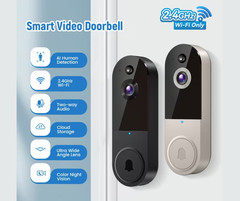 Camera 1080p with Clear Night Vision, Smart Video Door Bell WiFi Battery powered