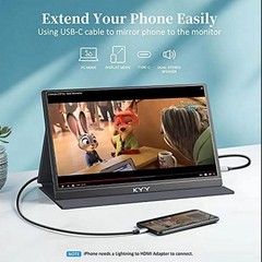 KYY 15.6″ Portable Monitor FHD 1080P USB-C HDMI Gaming HDR IPS w/ Smart Cover