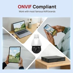 Vikylin 4K 8MP 25X Zoom PoE Security Camera PTZ Auto Tracking Outdoor 2Way Audio