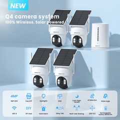 ARCCTV 2K Solar Security Camera System Wireless Outdoor Home Battery 2 Way Audio
