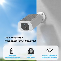 ANRAN 5MP Wireless Solar Security Camera System Outdoor WiFi Home Battery Camer