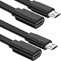 Sumind 2 Pack Micro Usb Extension Cable 10 Ft/ 3 Meters Male To Female Exten…