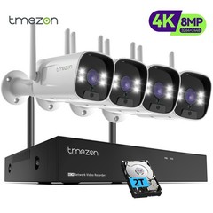 8MP 10CH 4K NVR 2TB HDD Outdoor Audio Wireless Security Camera System WIFI 2TB