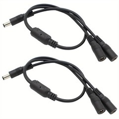 DC Splitter 1 Male 2 Female Plug, 5.5 x 2.1mm DC Power Extension Adapter Cable