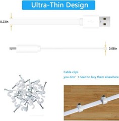 2 Pack Wyze Cam Power Extension Cable 20ft USB Flat Charging Camera Charger Cord