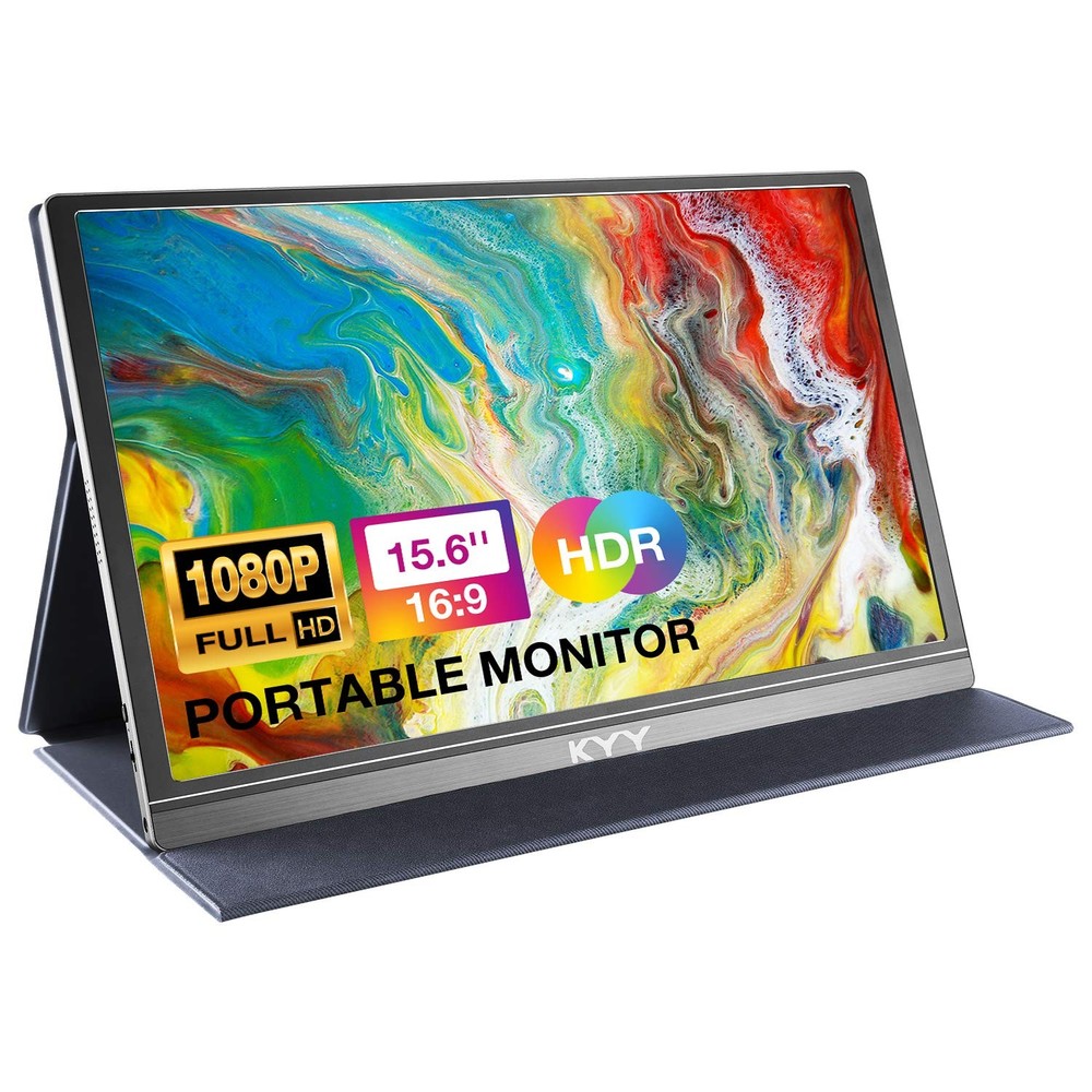Kyy Portable Monitor 15.6Inch 1080P Fhd Usb-C Hdmi Computer Display Hdr Ips