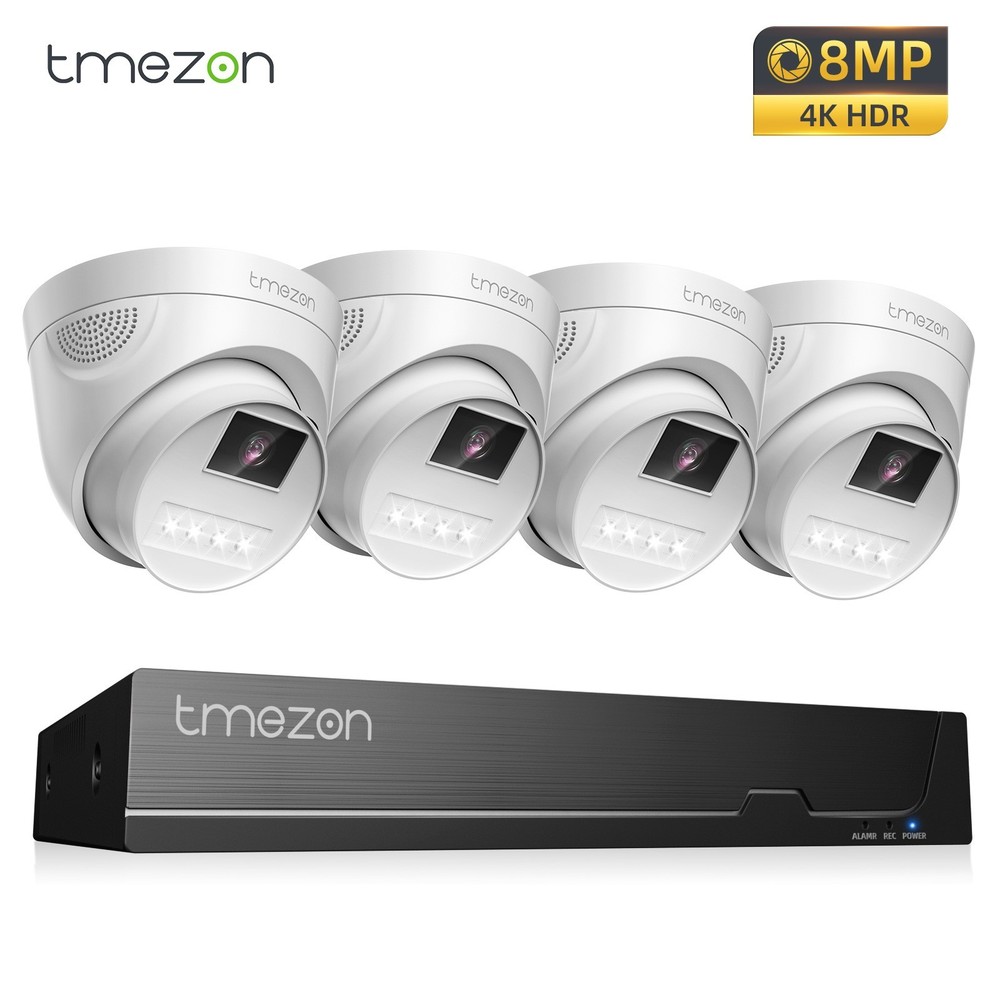 4K 8MP PoE Security Camera System 8CH NVR H.265+ Human Detect IP66 Waterproof
