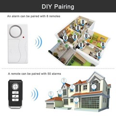 Apartment Safety Magnetic Window Door Alarm *2 Control by Remote Simple Function