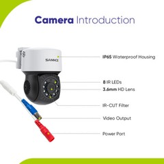 SANNCE 1080P CCTV Security Camera 360° Pan&Tilt Outdoor 2MP IR Night Vision WDR