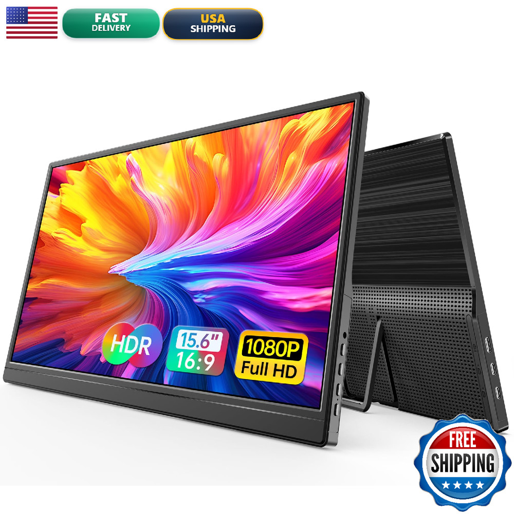Wgk 15.6 Inch Portable Monitor 1080P Fhd Travel Display Hdmi/Usb-C Compatible