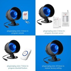 Wireless DIY Easy Install Security Alarm System 110dB Loud Home Siren Set