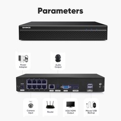 SANNCE 8CH 4K NVR 8MP POE Security Camera System PTZ 20x Zoom Two Way Audio