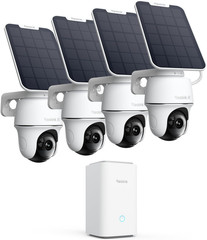 4K Solar Security Camera Outdoor, Encrypted Local Storage Camera System, 360° Pa
