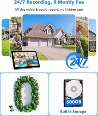 CAMCAMP WiFi Security Cameras PTZ Wireless Closed Circuit Camera System IR Night