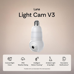 Luna Light Bulb Security Cameras Wireless Outdoor Indoor, 360° Pan Tilt, Color N