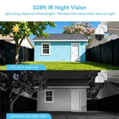 4K 8MP POE PTZ Security Camera 30x Zoom Human Tracking HIKVISION Compatible IP66