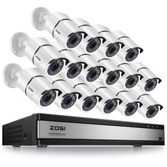 ZOSI 16CH H.265+ 5MP Lite DVR 2MP Home Security Camera System Motion Detect IR