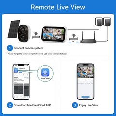 4MP Solar Security Camera System Wireless Outdoor Audio with 4.3inch Monitor
