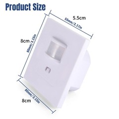 AC100-240V Motion Sensor Switch PIR Infrared Auto On/Off for LED Lights White