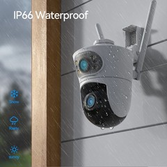 Wireless Outdoor Security Camera Dual Lens Zoom WiFi 360° PTZ IP66 Waterproof