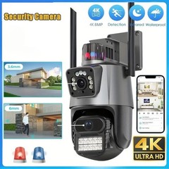 2PCS Camaras De Seguridad Wifi Exterior 4K Inalambrica Con Vision Nocturna Video