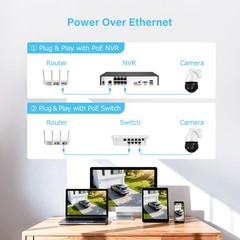 5MP POE PTZ Security Camera Outdoor 4X Zoom HD IP CCTV IR Night Vision