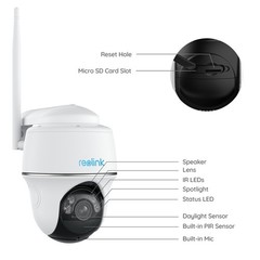 Reolink Argus PT Ultra 4K 8MP Battery Solar Security Camera WiFi 360° Pan Tilt