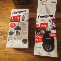 4x NEW Energizer Smart Wi-Fi Indoor Outdoor Bulb Socket P/T Camera