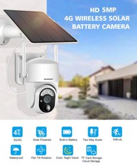 4G LTE Cellular Color Wireless Security Camera Two Way Audio Solar Powered