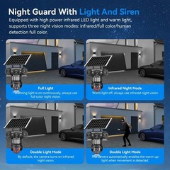 3 Lens 12MP Solar Battery Home Security Camera Outdoor Wifi Wireless PTZ CCTV US