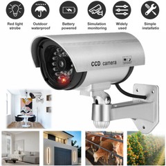Fake Camera Surveillance CCTV Dome Home Security Blink Flashing LED Light IP54