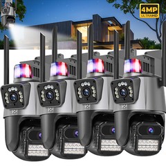 Dual Lens 4K WiFi Security Camera 8X Zoom Outdoor Home Night Vision CCTV PTZ
