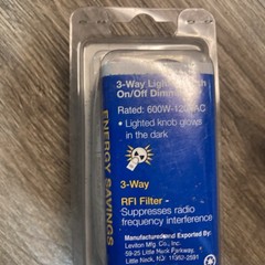 Leviton 6684 Rotary Dial Push On/Off 3-Way Light Dimmer Switch Clear w/ Gold