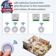 20A Tuya Wifi Smart Switch 16A RF 433Mhz Wireless Relay Receiver Mini round Pane