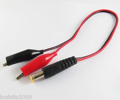 5pcs Medium Alligator Clip to 2.1×5.5mm 2.1 DC Male Plug DC Power Cable 30cm/1FT