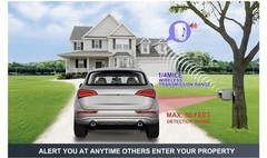 HTZSAFE Solar Wireless Driveway Alarm System 1/4 Mile! 2 Sensors